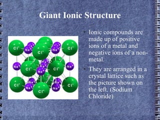 Giant Ionic Structure ,[object Object],[object Object]