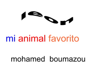 mi   animal   favorito mohamed  boumazou leon 