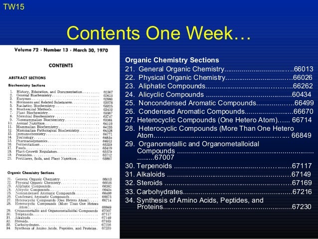 chem abstracts organic chemistry abstract