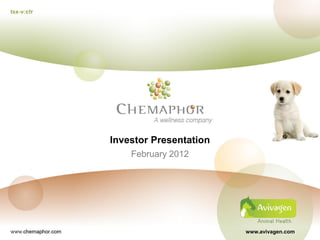 Investor Presentation
    February 2012




                        www.avivagen.com
 
