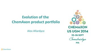 Evolution of the
ChemAxon product portfolio
Alex Allardyce
 