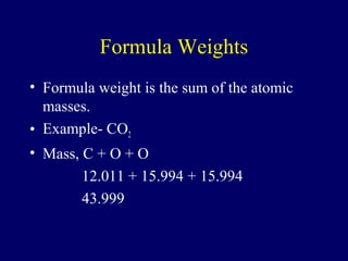 Weight Formula Types Chembond | PPT