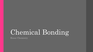 Chemical Bonding
Honor Chemistry
 