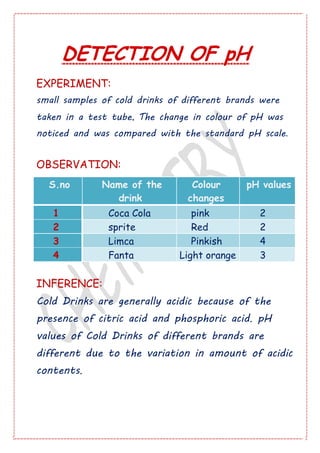 TEST FOR CARBON DIOXIDE
EXPERIMENT:
As soon as the bottles were opened, one by one
the sample passed through lime water. T...