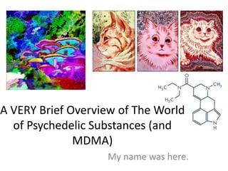 A VERY Brief Overview of The World
of Psychedelic Substances (and
MDMA)
My name was here.

 