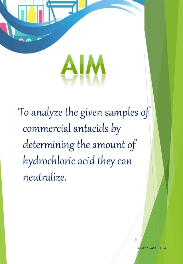 Chemistry investigatory project on Antacids PDF