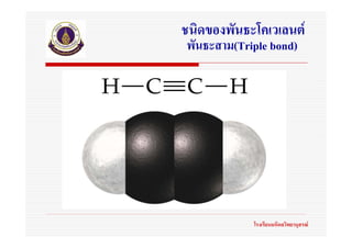 ชนิดของพันธะโคเวเลนต
พันธะสาม(Triple bond)




            โรงเรียนมหิดลวิทยานุสรณ
 