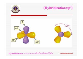 (Hybridization:sp 2)




Hybridization: กระบวนการสรางไฮบริดออรบิทัล   โรงเรียนมหิดลวิทยานุสรณ
 