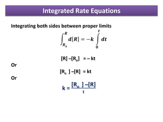 Integrated Rate Equations
 