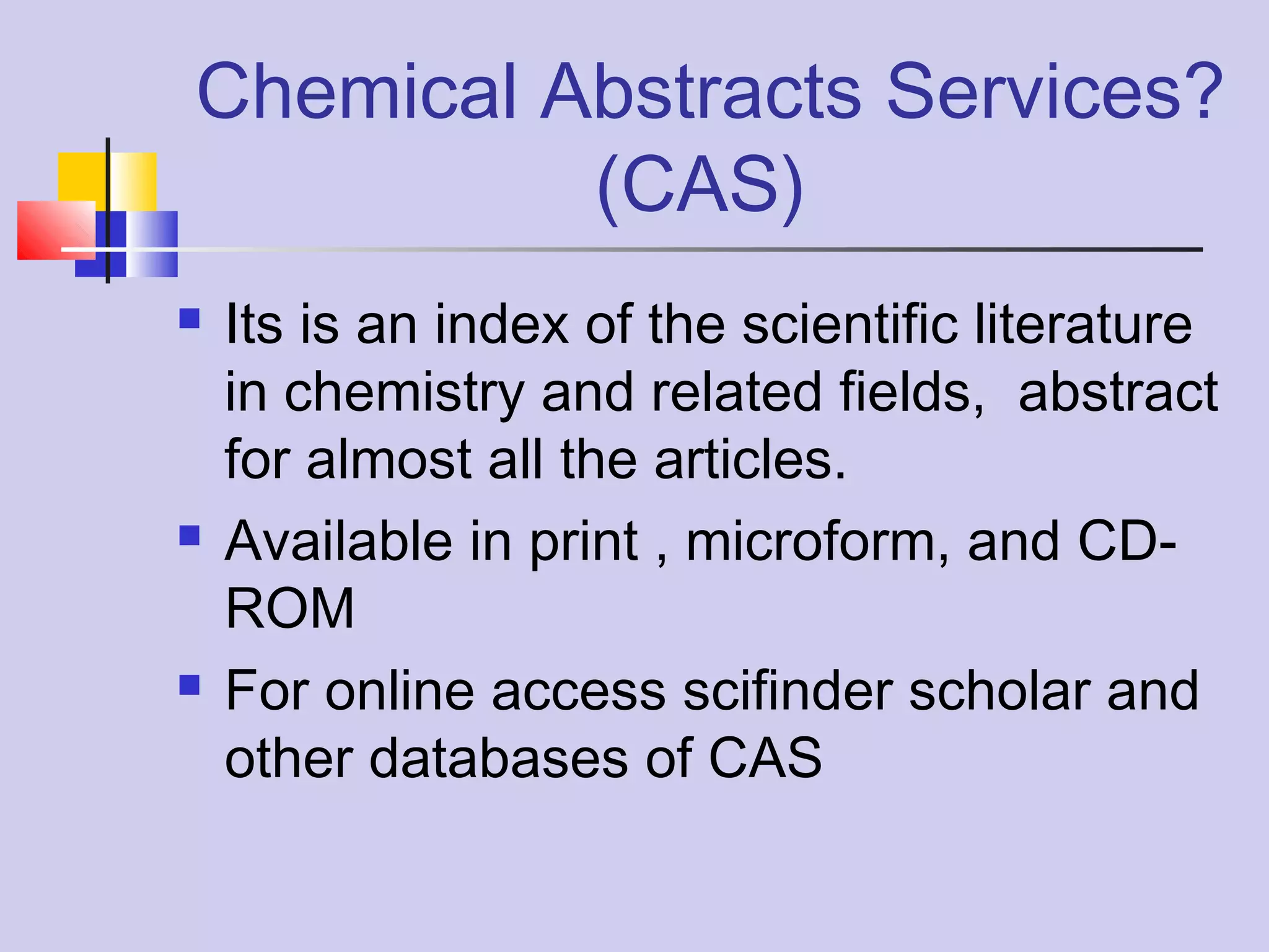 Chemical abstract | PPT