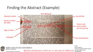 How to Use Chemical Abstracts (in Print) | PPTX