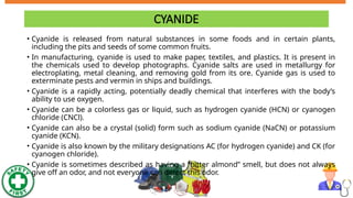 Chemical Asphyxian Health & Safety Measures ( H2S , Cyanide ...