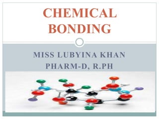 MISS LUBYINA KHAN
PHARM-D, R.PH
CHEMICAL
BONDING
 
