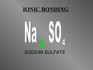IONIC BONDING
SODIUM SULFATE
 