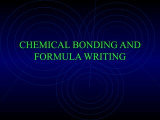 CHEMICAL BONDING AND FORMULA WRITING 