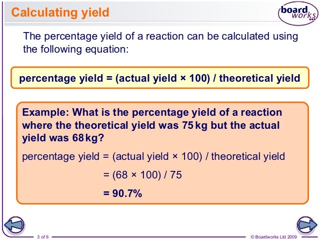 Chemical calculations part 4 yield and atom economy