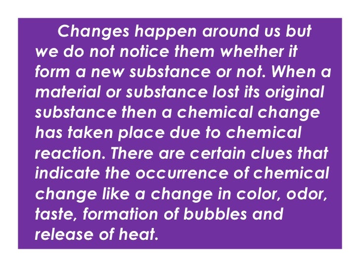 Chemical change