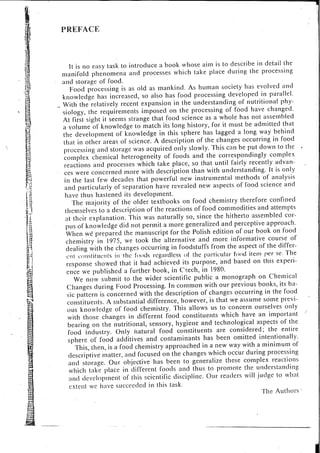 Chemical changes in food during processing