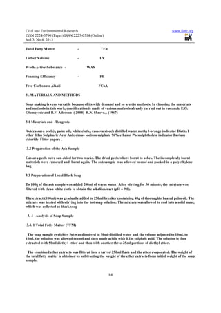 Chemical characterization of local black soap ( chahul mtse ) made by ...