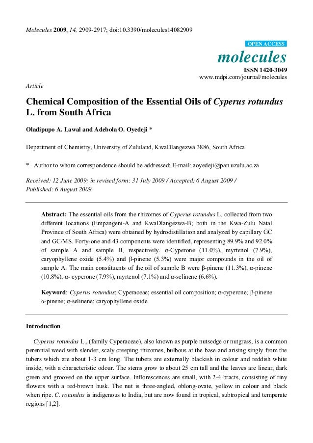volatile oil composition of four