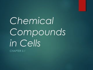 Chemical
Compounds
in Cells
CHAPTER 3.1
 