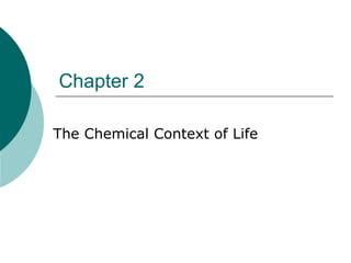 Chapter 2 The Chemical Context of Life 