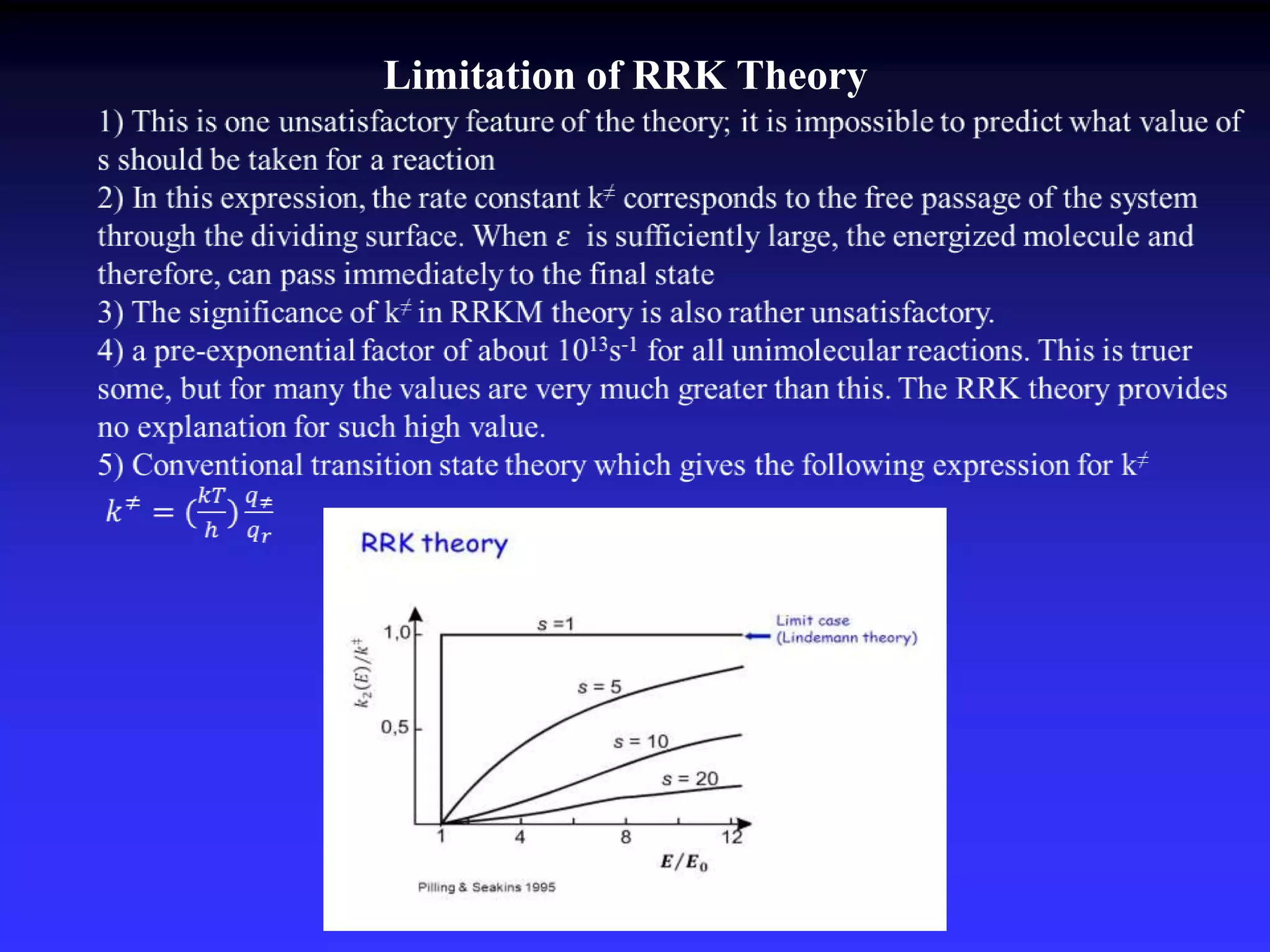 Limitation of RRK Theory
 