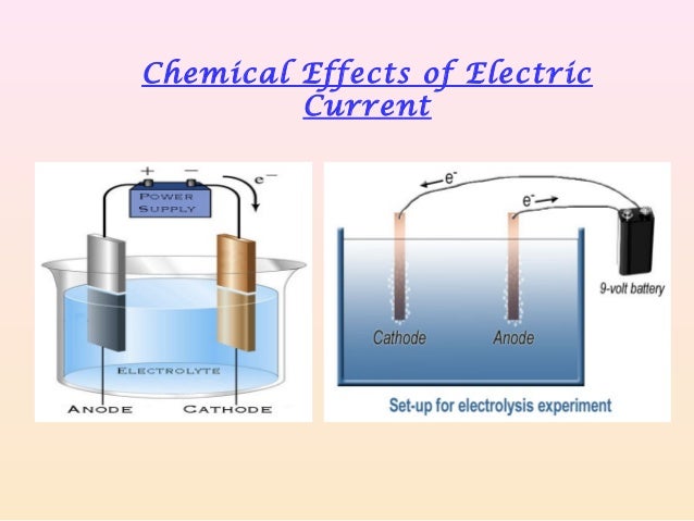 what are the chemical effects of electric current explain with an example