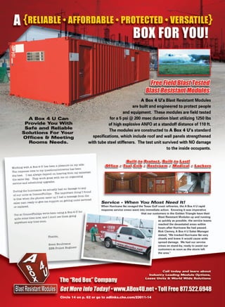 Circle 14 on p. 62 or go to adlinks.che.com/23011-14




A Box 4 U 1-09.indd 1                                                          1/23/09 12:03:23 PM
 