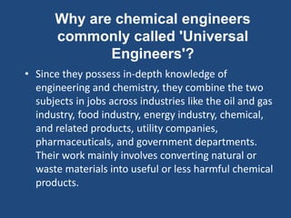 Chemical Engineering Job Opportunities