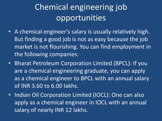 Chemical Engineering Job Opportunities