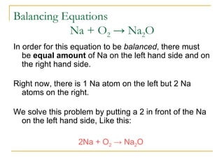 Balancing Chemical Equations | PPT