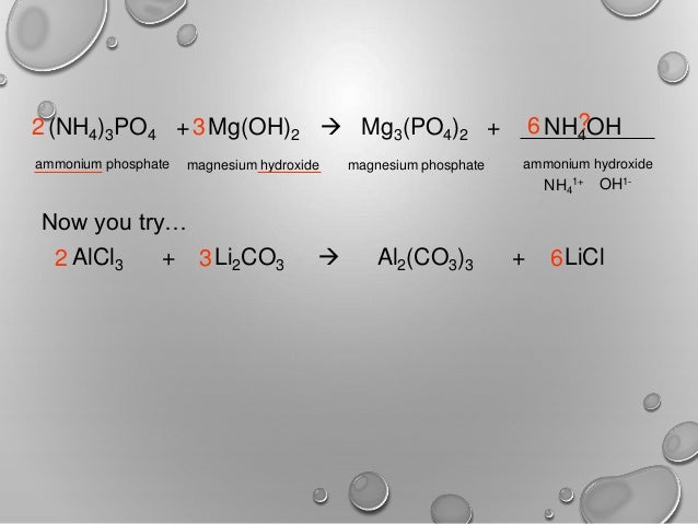 Chemical equations & reactions