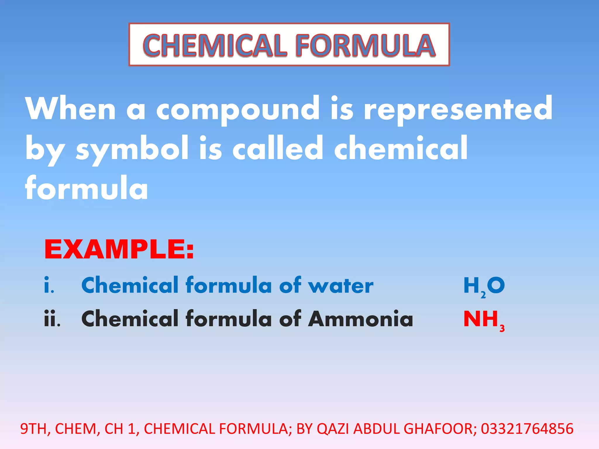 Chemical formula and how to write a chemical formula | PPT