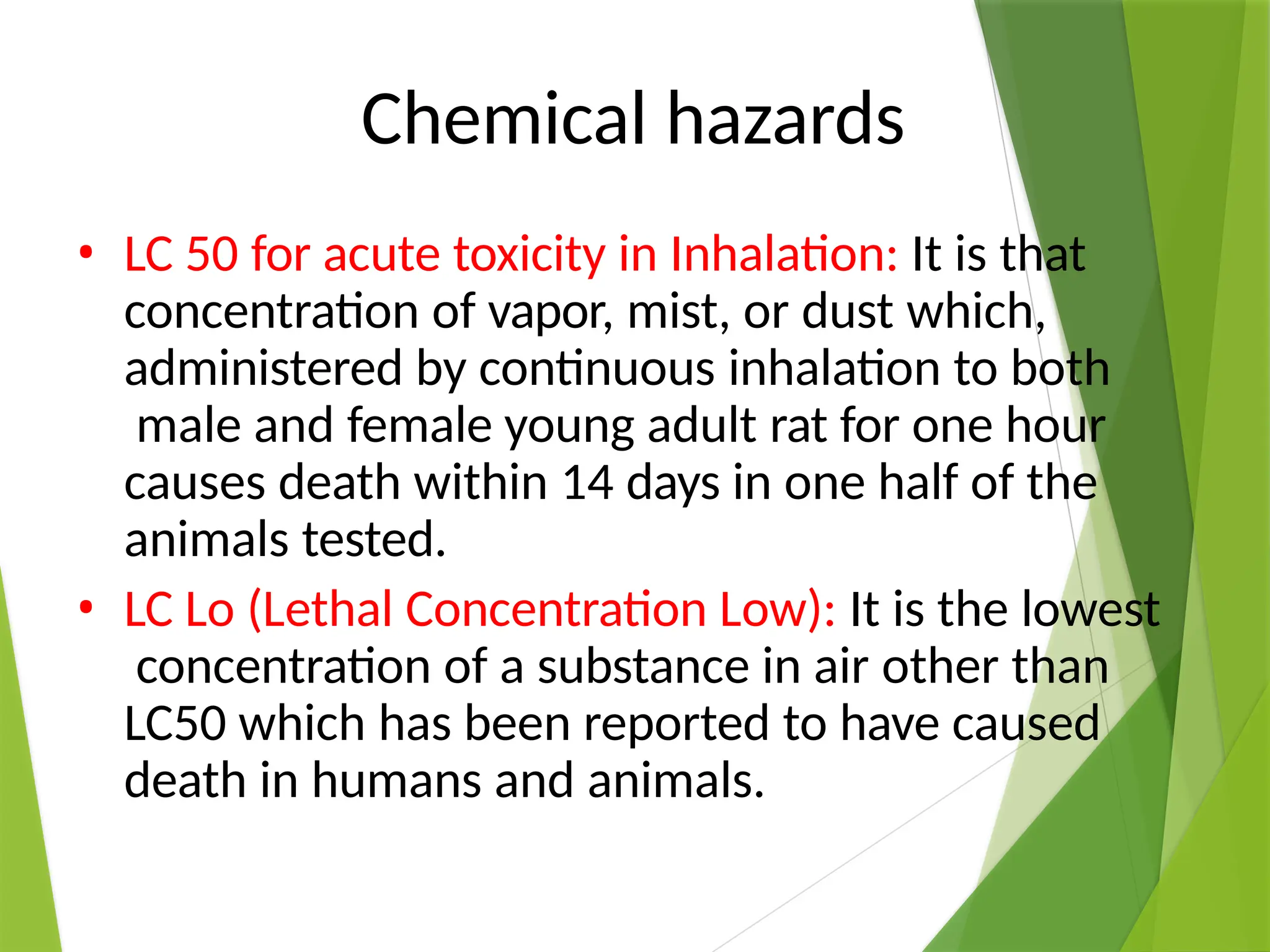 chemical hazards Unit IV for safety engineering | PPTX