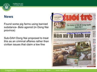 Antibiotic residues and heavy metals in pork at wet markets in Vietnam