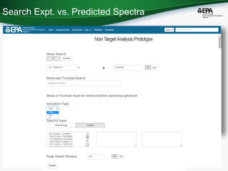 Search Expt. vs. Predicted Spectra
 