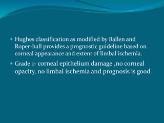 Hughes Classification CHEMICAL INJURIES OF EYEnew.p dr manuptx | PPTX