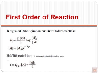 First Order of Reaction
 