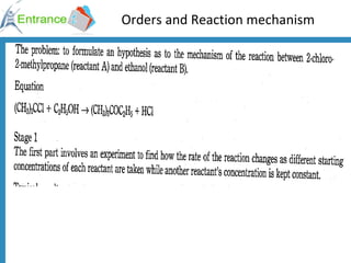 Orders and Reaction mechanism 