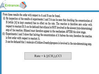 Rate = k [ A ] Rate = k [(CH 3 ) 3 CCl 