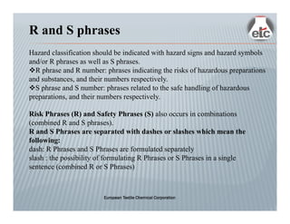 Safety R Chemical Management System (CMS) in T&C | PDF