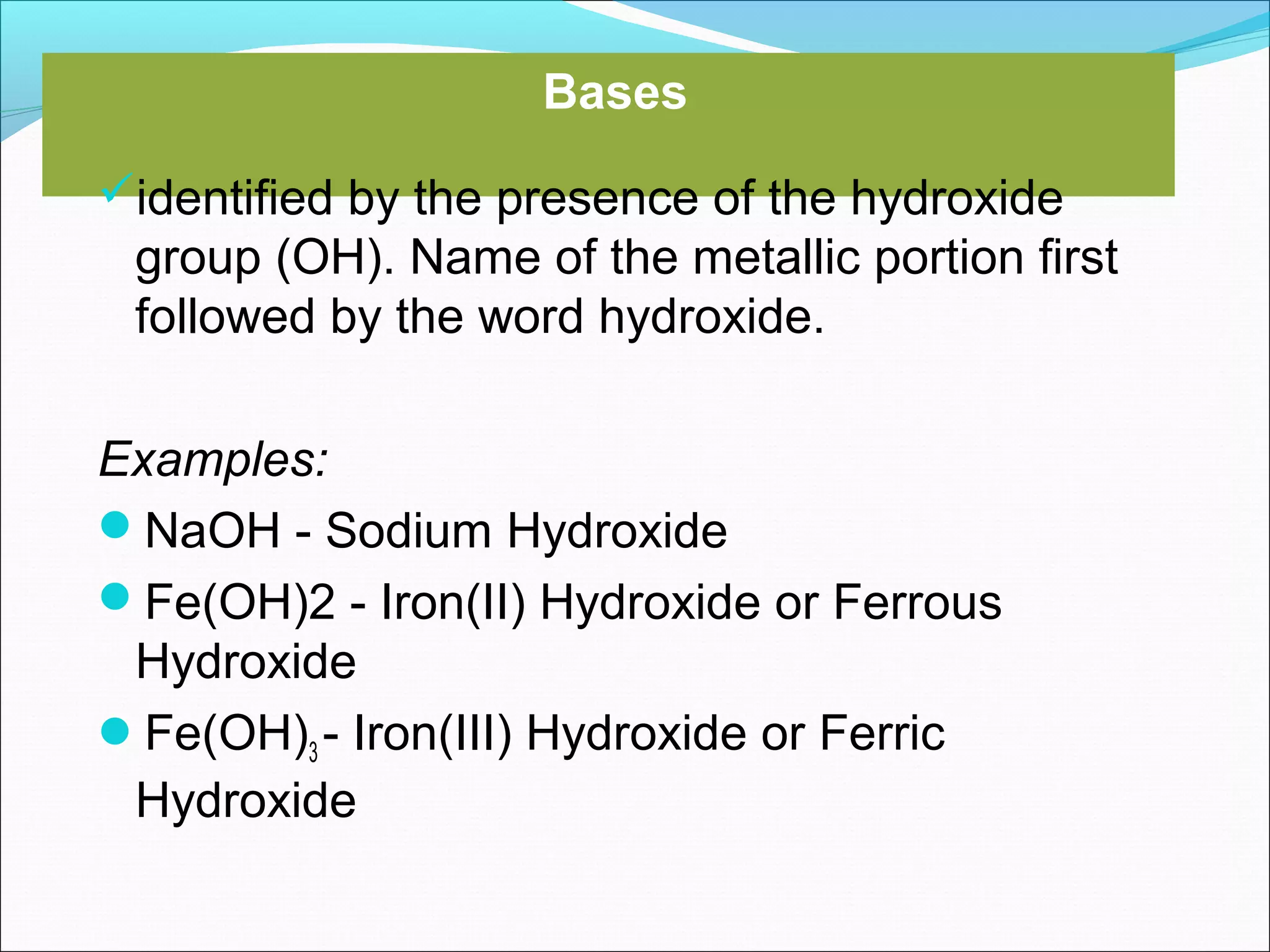 Chemical nomenclature and formulas | PPT