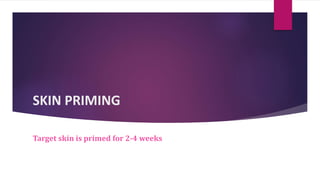 SKIN PRIMING
Target skin is primed for 2-4 weeks
 