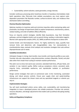Chemical Process Development for Scalable and Efficient Pharmaceutical ...