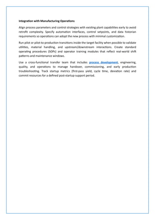 Chemical Process Development for Scalable and Efficient Pharmaceutical ...