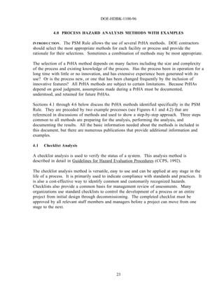 Chemical process hazards analysis [doe 1996] | PDF