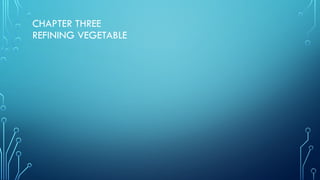 CHAPTER THREE
REFINING VEGETABLE
 