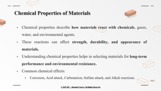 Chemical Properties of Construction Materials | PPTX