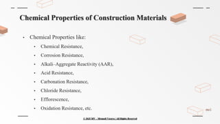 Chemical Properties of Construction Materials | PPTX